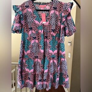 NWT Simply Southern Pink and Blue Flamingo Dress